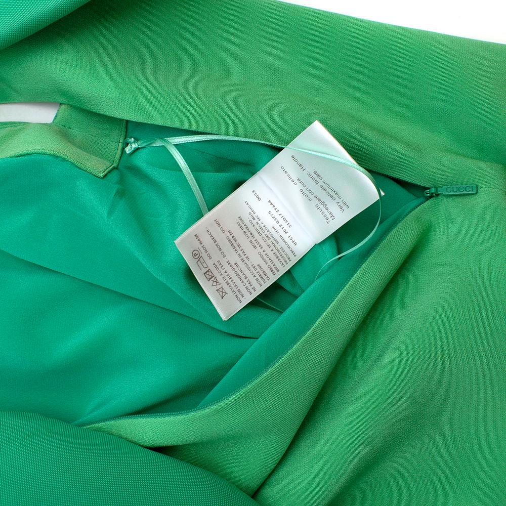 Gucci green ruffled silk-crepe gown - Size US 2 5