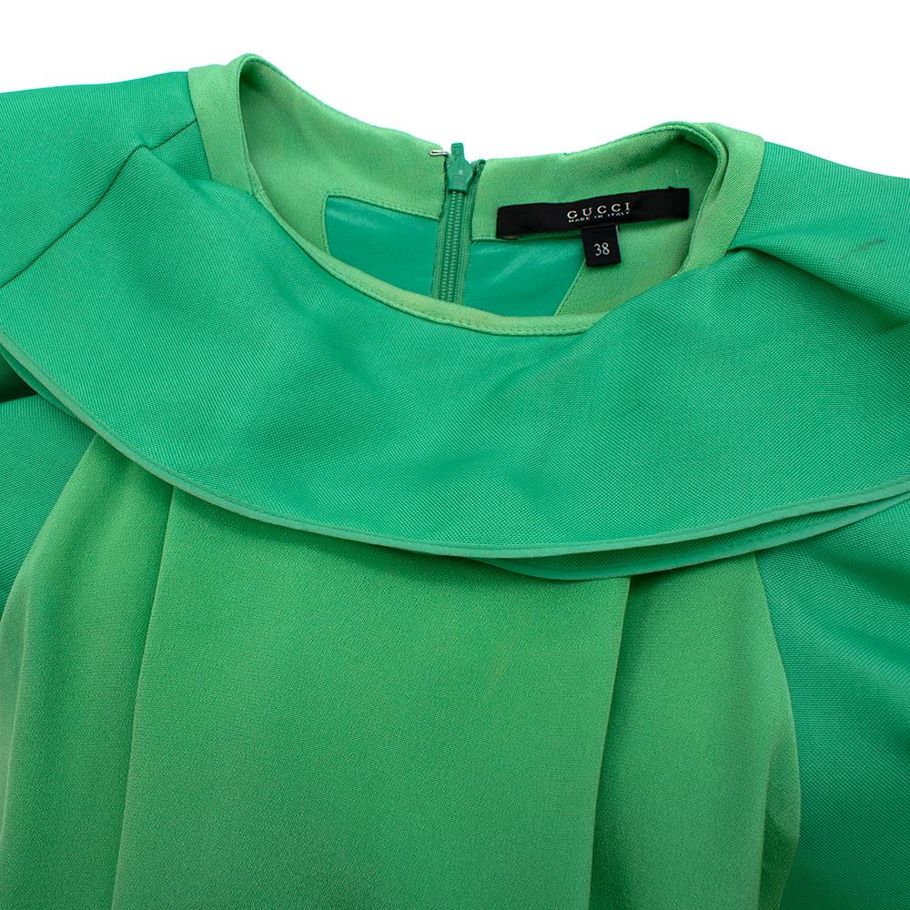 Gucci green ruffled silk-crepe gown - Size US 2 2