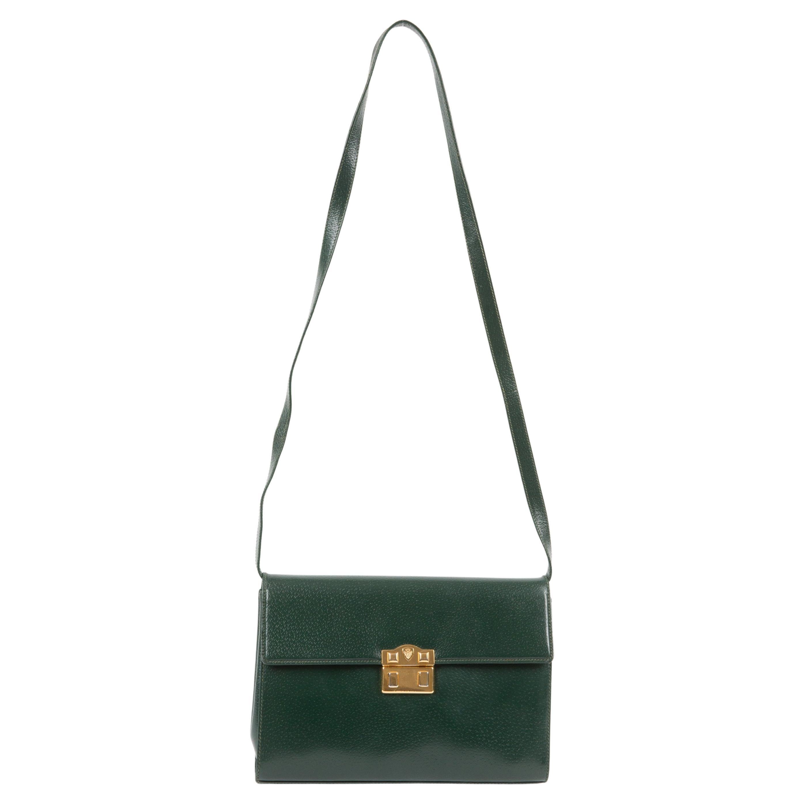 Gucci Green Shoulder Leather Bag For Sale