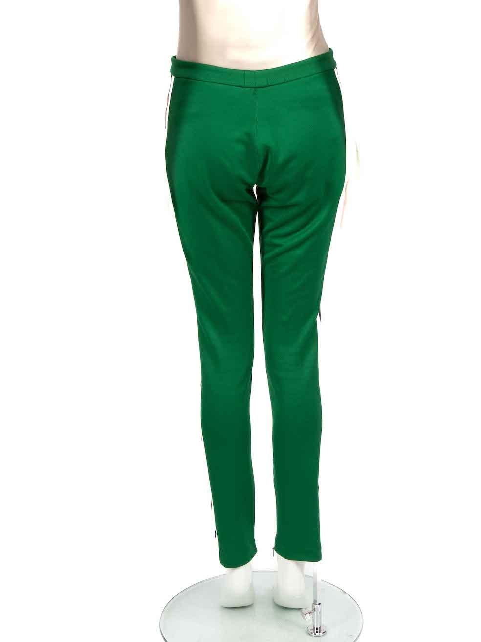 Gucci Green Side Stripe Slim Fit Trousers Size M In Good Condition For Sale In London, GB