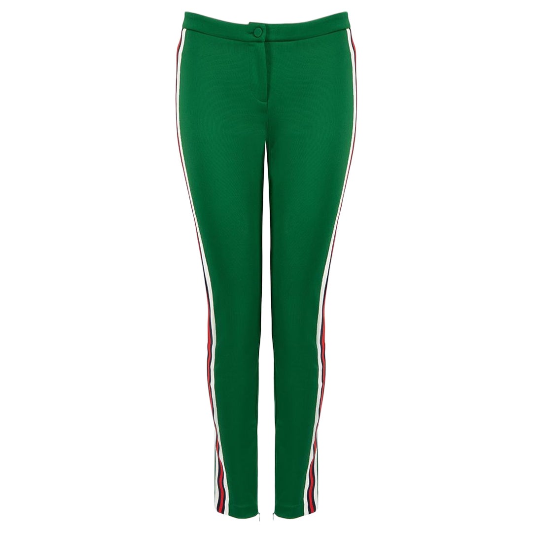 Gucci Green Side Stripe Slim Fit Trousers Size M
