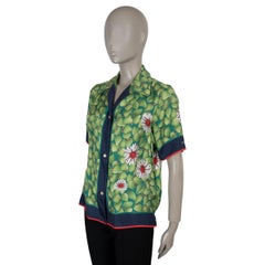 Camisa GUCCI de seda verde «STRAWBERRY» 2023, talla 42 M