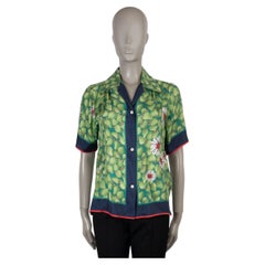 Camisa GUCCI de seda verde «STRAWBERRY» 2023, talla 42 M