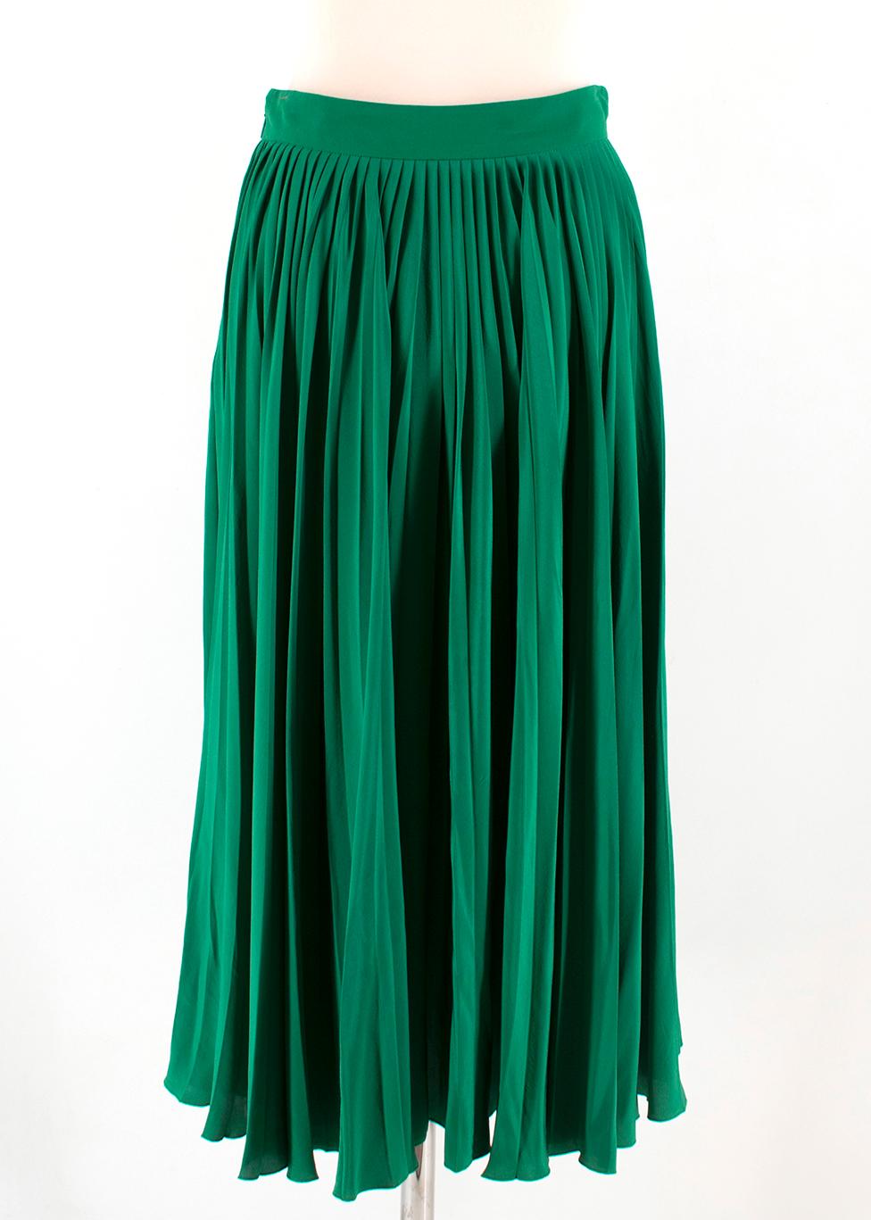 gucci green pleated skirt
