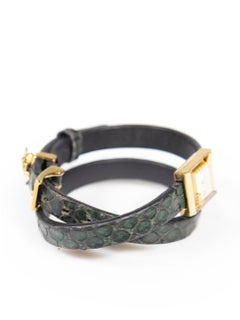 Gucci Green Snakeskin Wrap Bracelet Watch