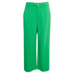 Gucci Green Stretch Crepe Buttoned Culotte Pants M