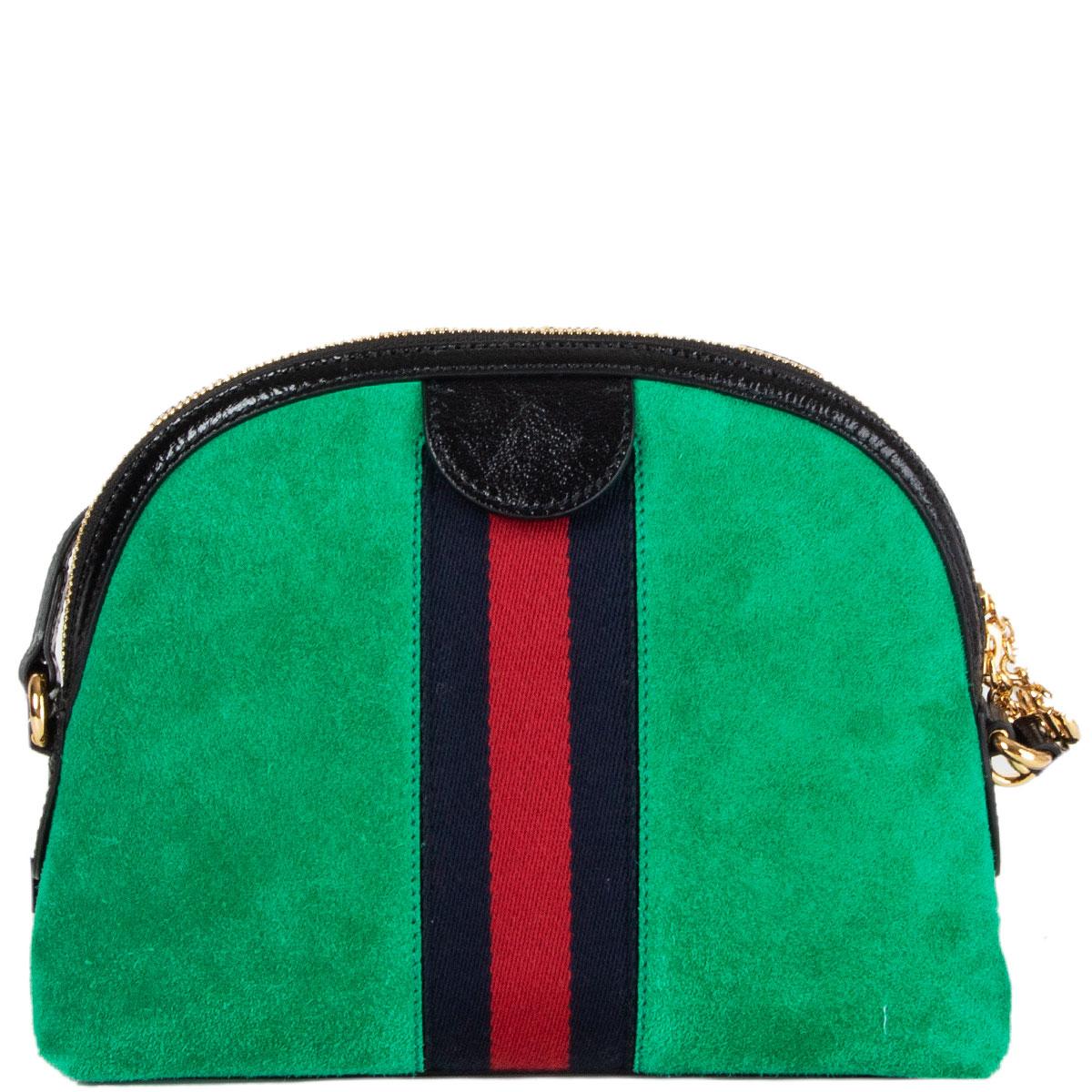 Green GUCCI green suede OPHIDIA SMALL Shoulder Bag