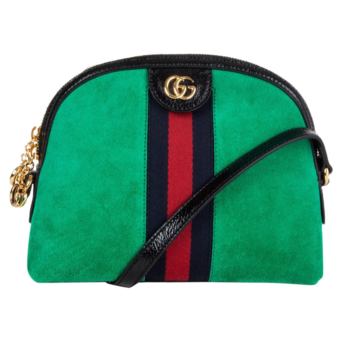 GUCCI green suede OPHIDIA SMALL Shoulder Bag