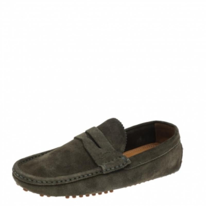 Mocasines Slip On de Ante Verde Gucci Talla 41 en venta 2