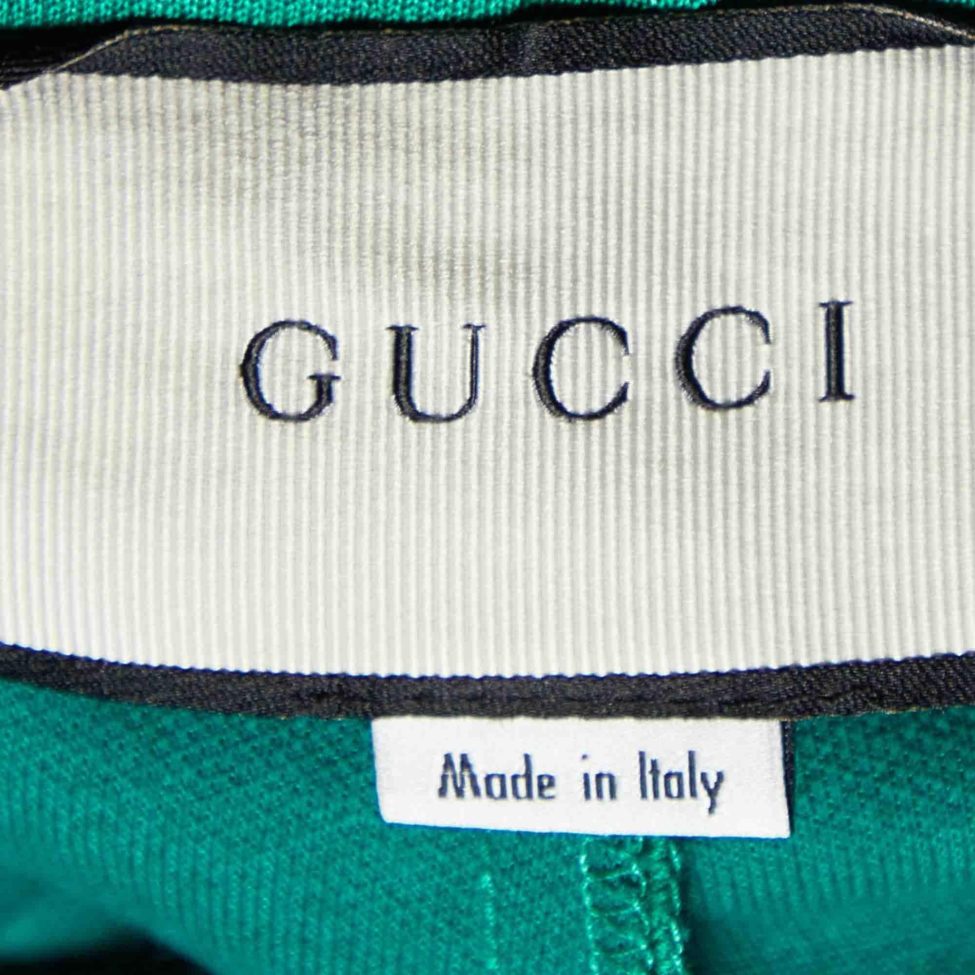 Gucci Green Tech-jersey Side Stripe Stirrup Leggings XS For Sale 1
