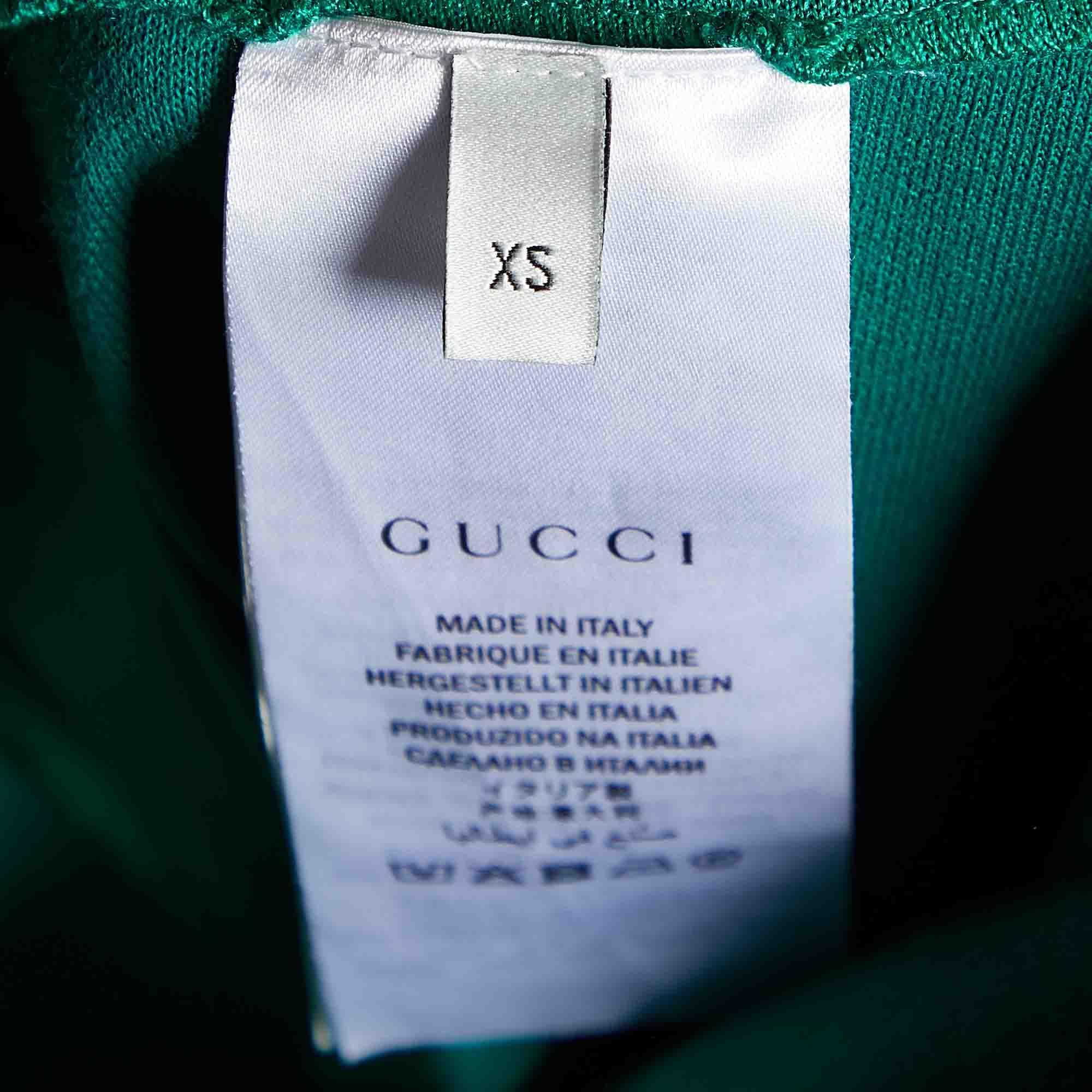 Gucci Green Tech-jersey Side Stripe Stirrup Leggings XS For Sale 2