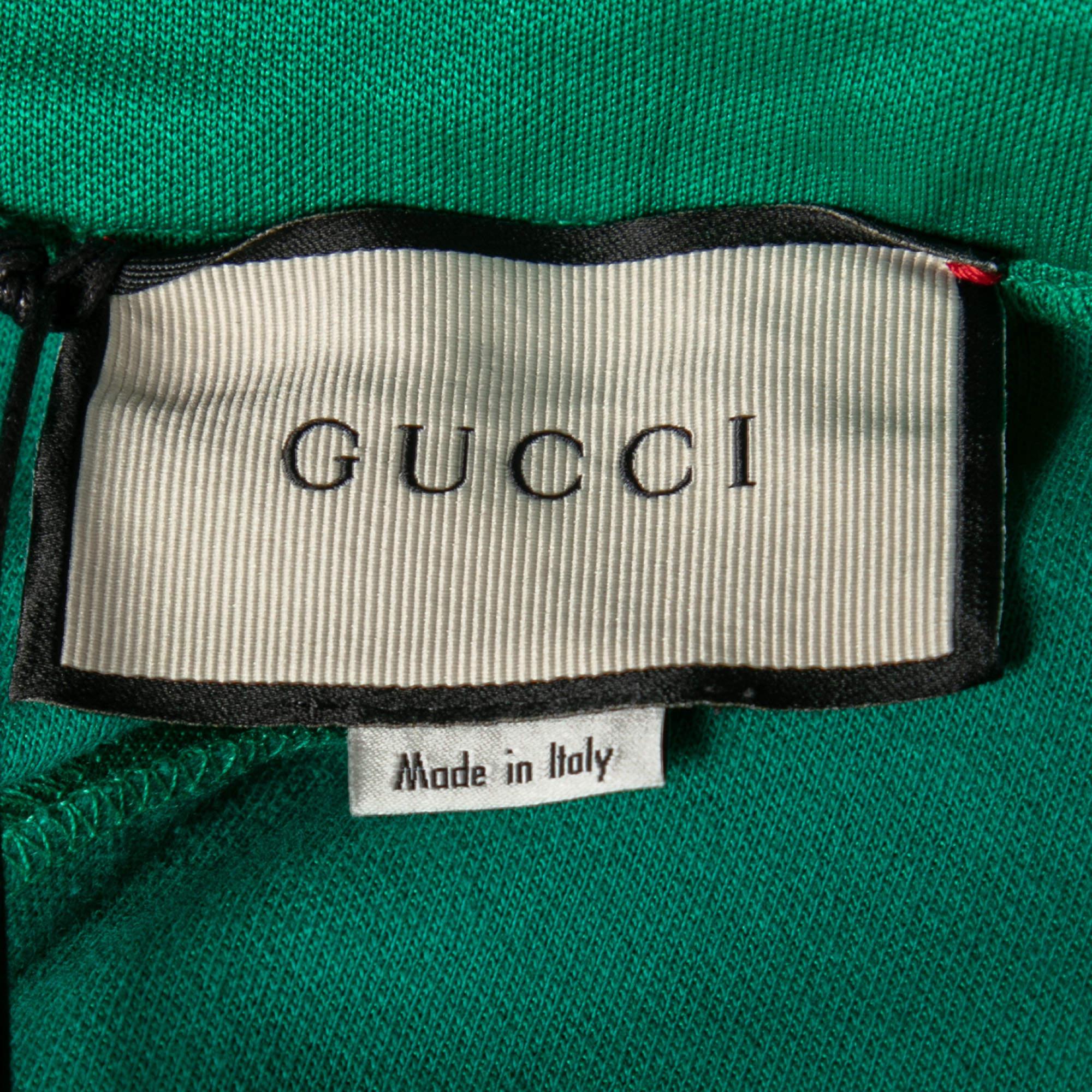 Leggings Gucci verts en jersey technique avec bandes Web et logo, taille M Neuf - En vente à Dubai, Al Qouz 2