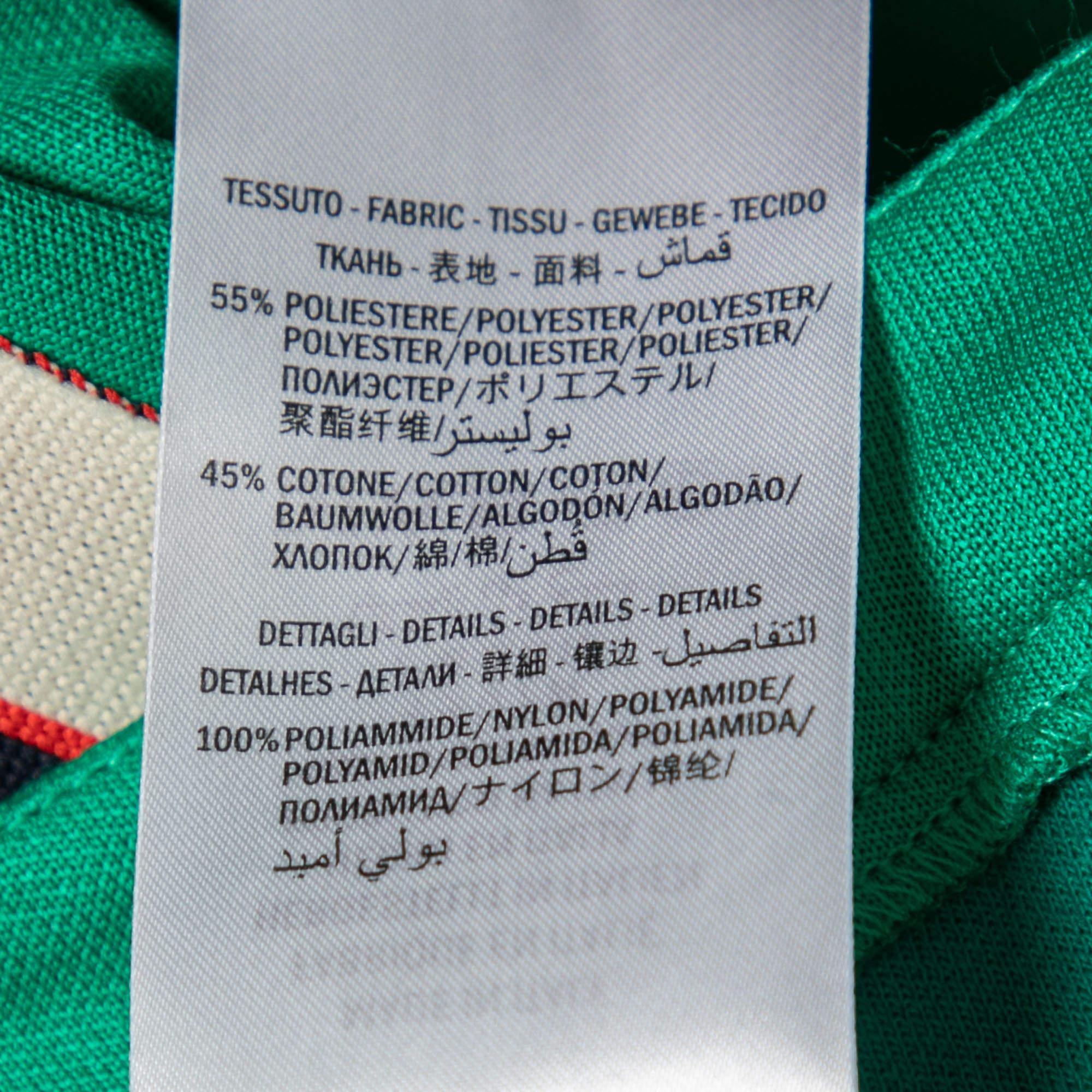 Leggings Gucci verts en jersey technique avec bandes Web et logo, taille M en vente 1