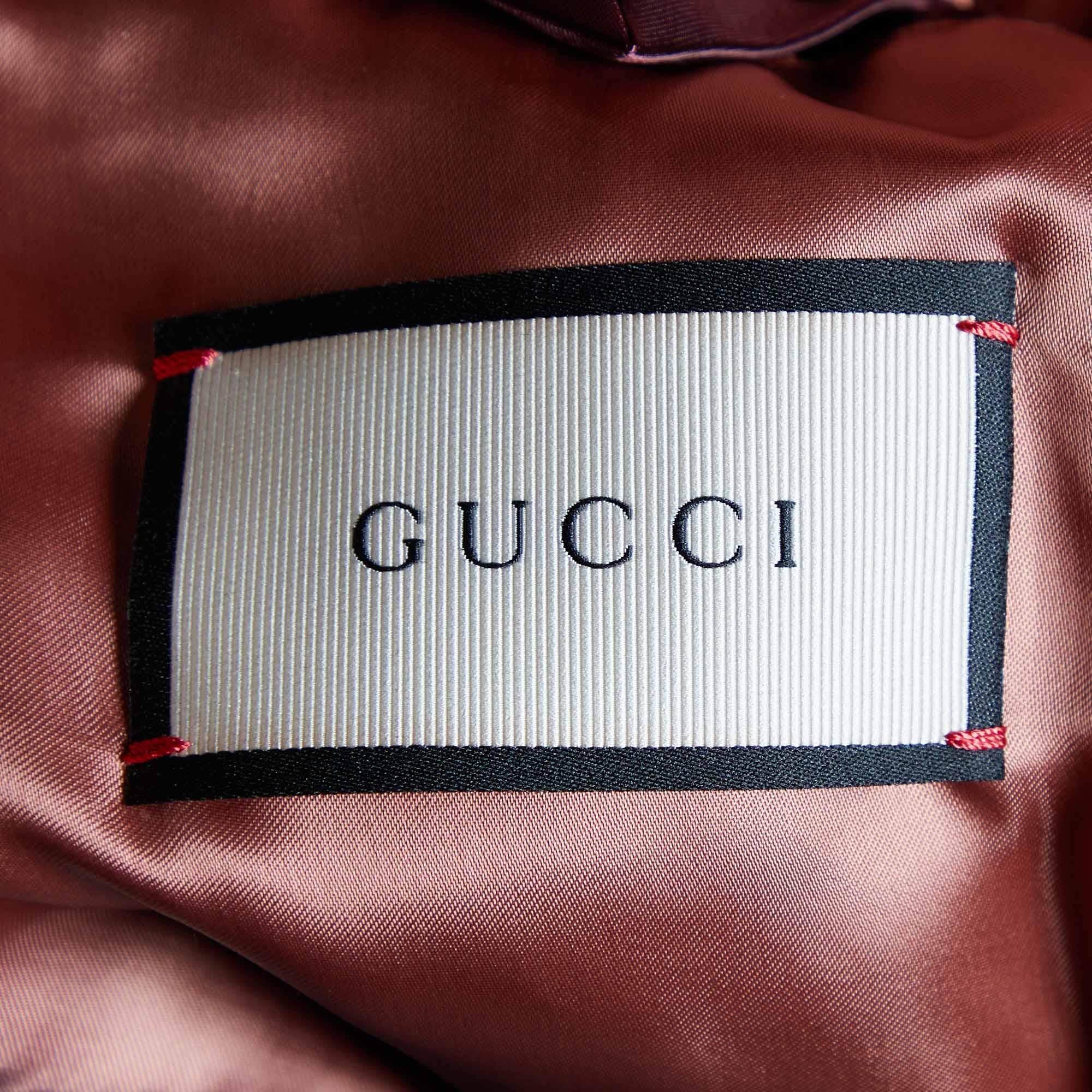 Women's Gucci Green Velvet Embroidery Detail Bomber Jacket S