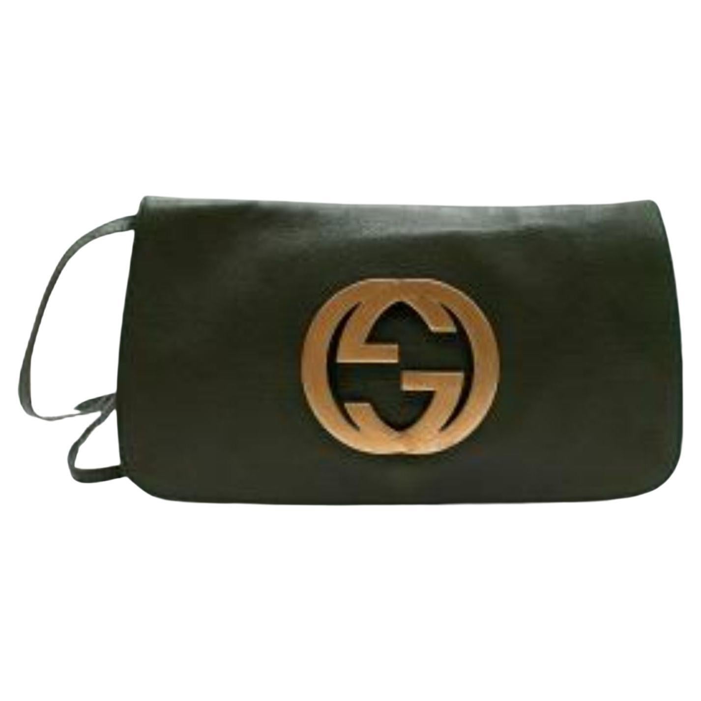 Gucci Green Vintage Blondie Leather Shoulder Bag For Sale