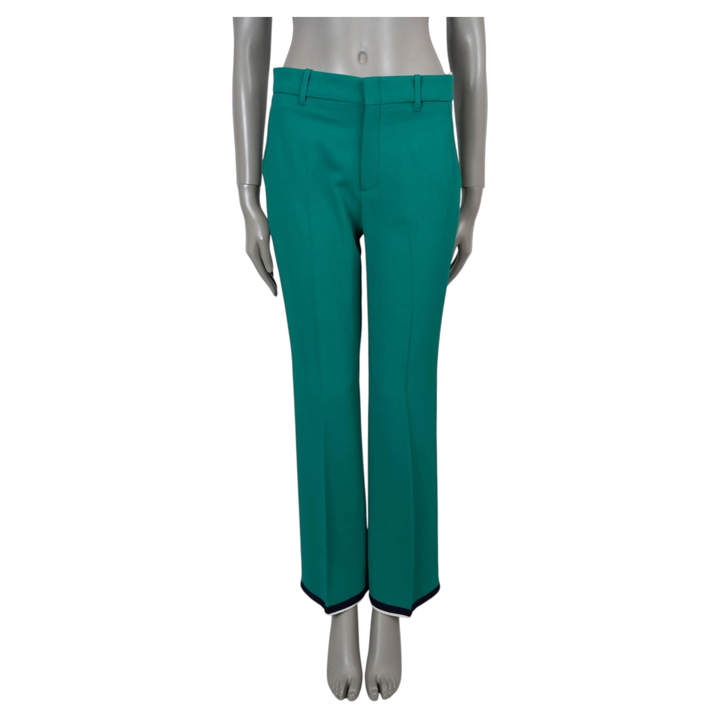 GUCCI vert viscose 2019 GROSGRAIN TRIM CREPE SUIT Pantalon 42 M.