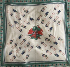 Gucci Green & White Cotton Scarf