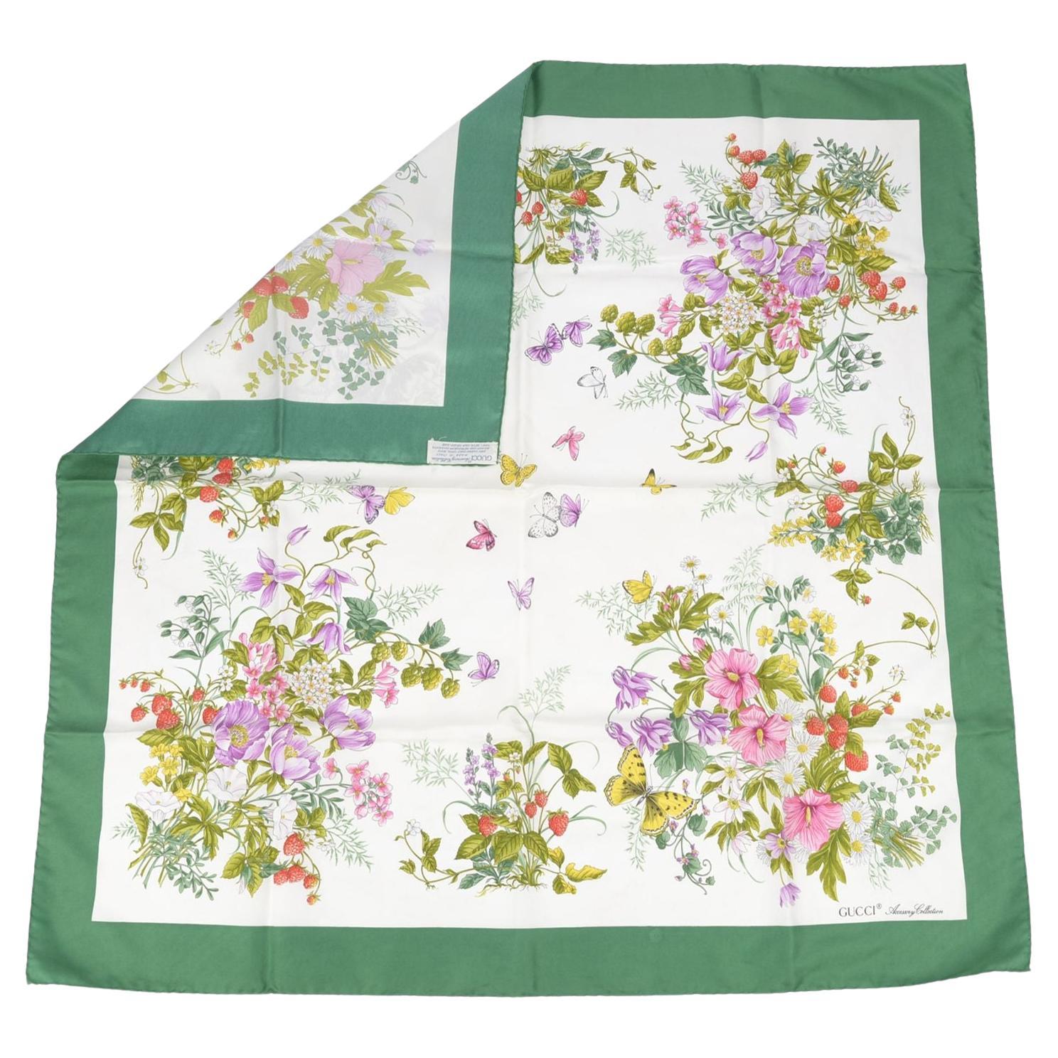 Foulard à fleurs en soie Greene & Greene Greene