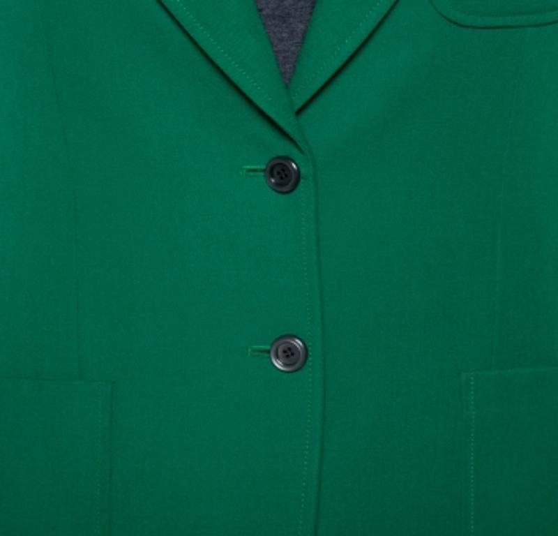 Men's Gucci Green Wool Button Front Blazer XS For Sale