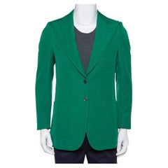 Gucci - Blazer boutonné à l'avant en laine verte XS
