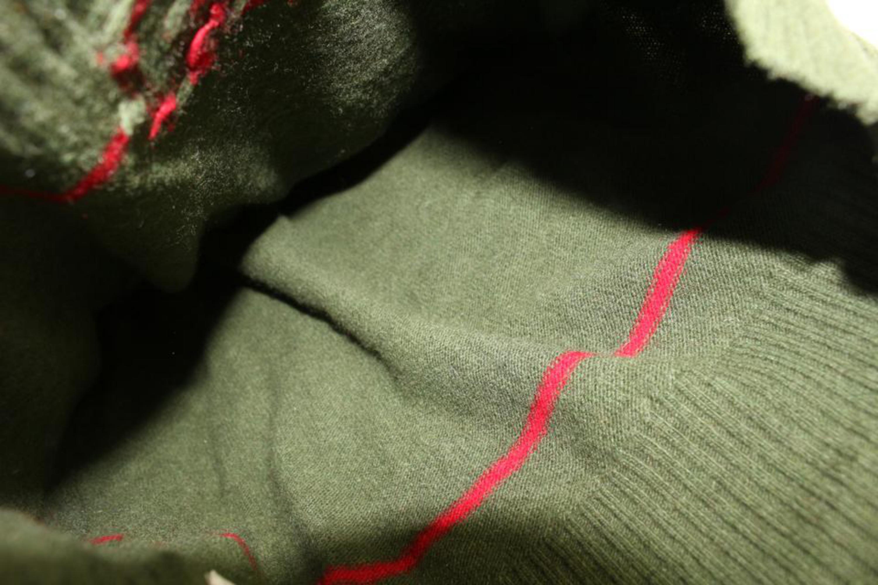 Gucci Green x Web Cashmere Bow Web Ribbon Tie Sweater Cardigan 121g38 2
