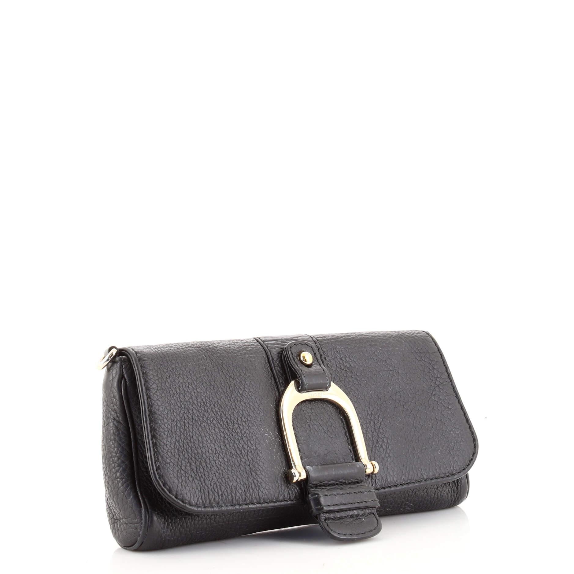 Black Gucci Greenwich Chain Shoulder Bag Leather