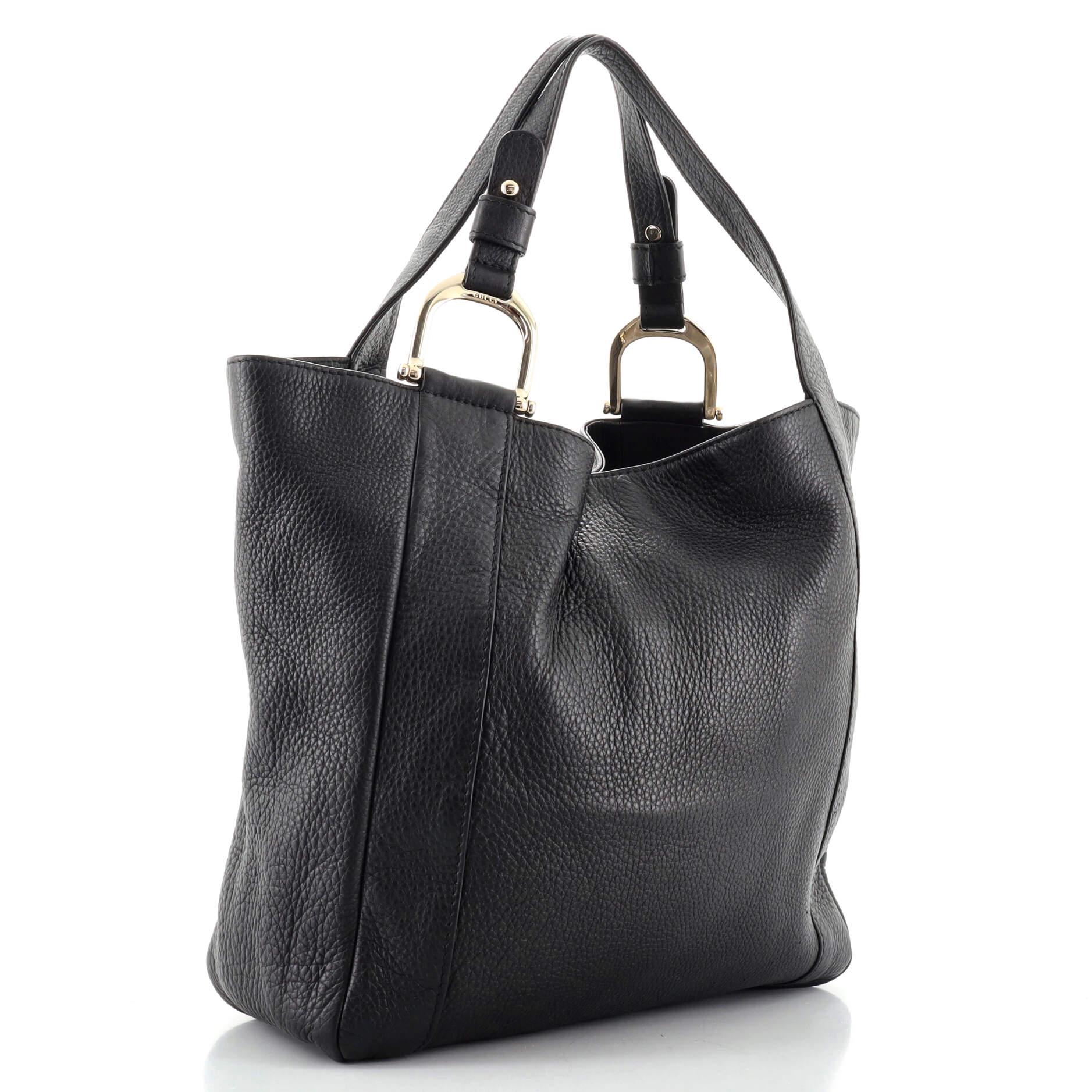 Gucci Greenwich Tragetasche aus Leder Medium (Schwarz)