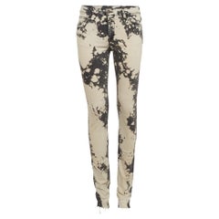 Gucci Grey Abstract Bleach Pattern Denim Embroidered Jeans S Waist 26"