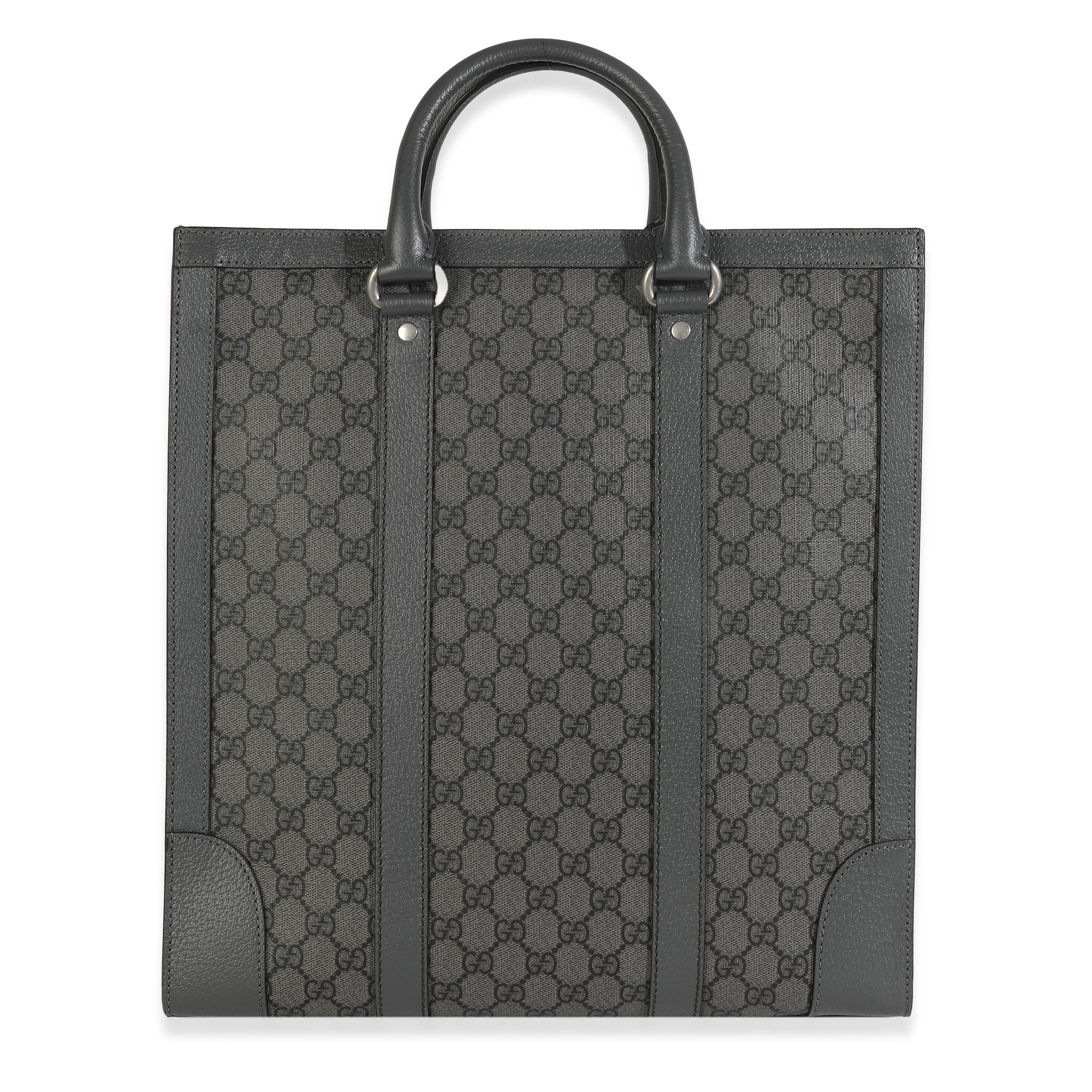 Listing Title: Gucci Grey Black GG Coated Canvas Ophidia Medium Tote
SKU: 148299
MSRP: 3100.00 USD
Condition: Pre-owned 
Condition Description: Making its debut for Cruise '18, the Ophidia line-up from Gucci takes its name from Greek origins.