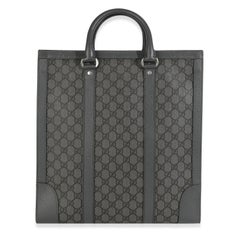 Gucci Grey Black GG Coated Canvas Ophidia Medium Tote