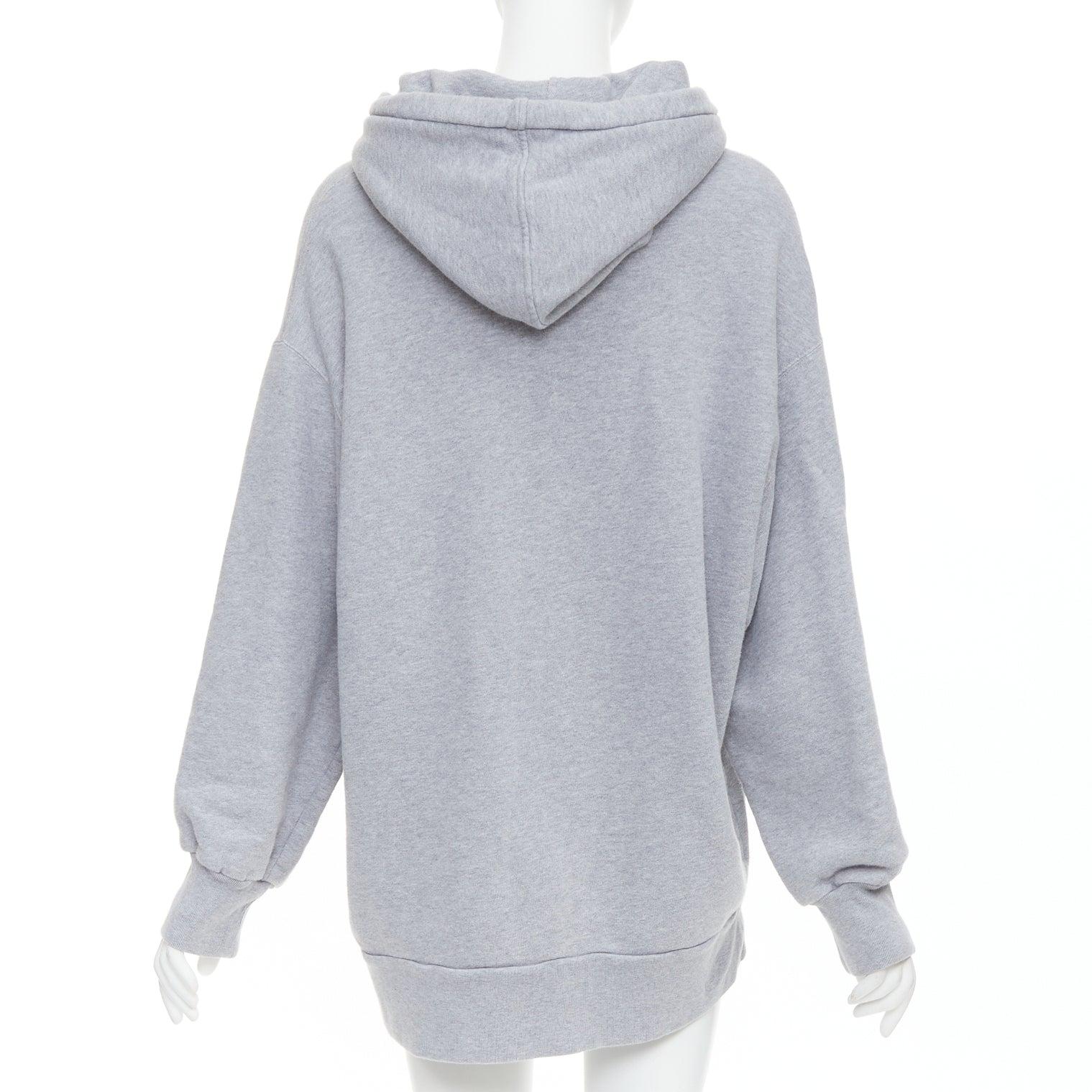 Women's GUCCI grey blue GG Logo Disc Record print oversized hoodie top XXL For Sale
