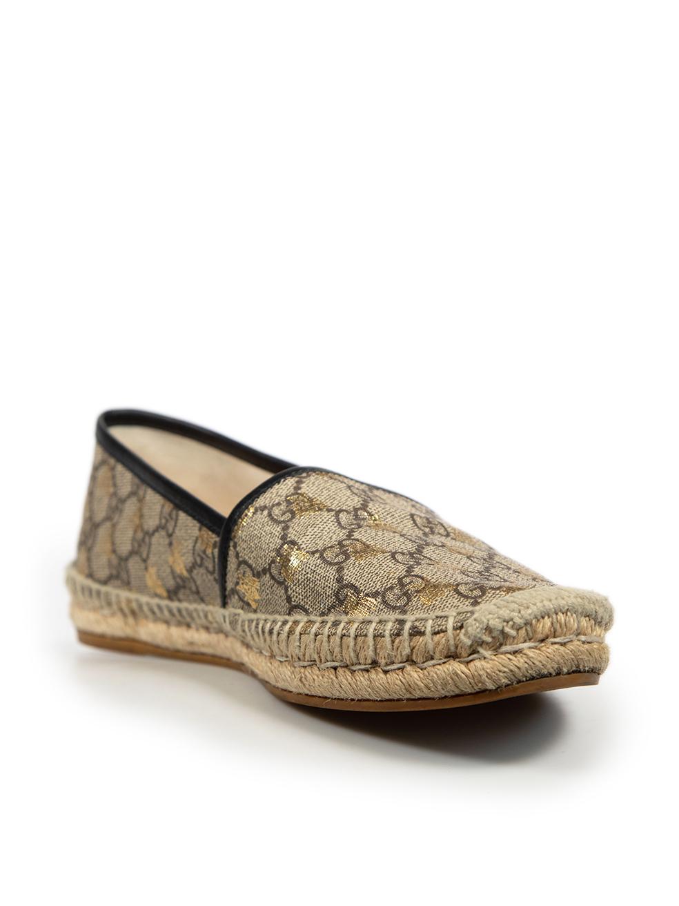 CONDITION is Good. Minor wear to espadrilles is evident. Light signs of wear to insoles with discolouration marks, the inner sides on both shoes and the leather stamping of the insoles on the left shoe shows signs of wear and logo has faded on this
