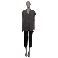 GUCCI grey cashmere HORSEBIT Sleeveless Cardigan Sweater Vest S