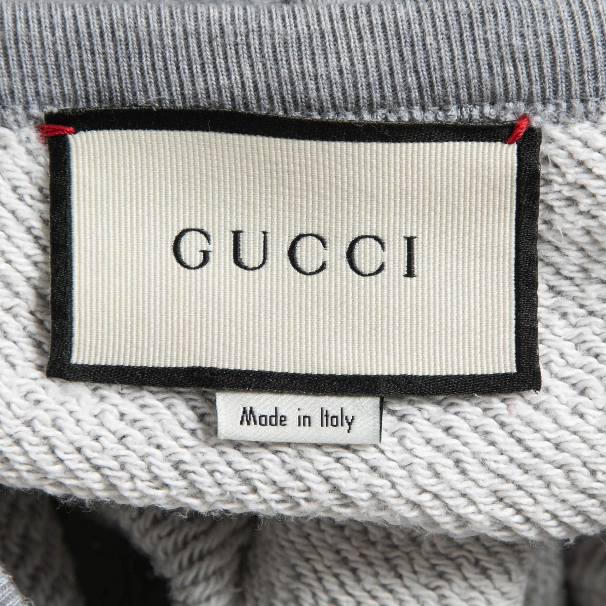 Gucci Grey Cotton LA Angels Patch Detail Sweatshirt XS 2