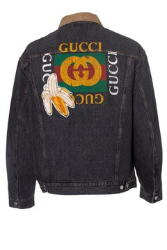 Gucci, Grey denim jacket with banana patch