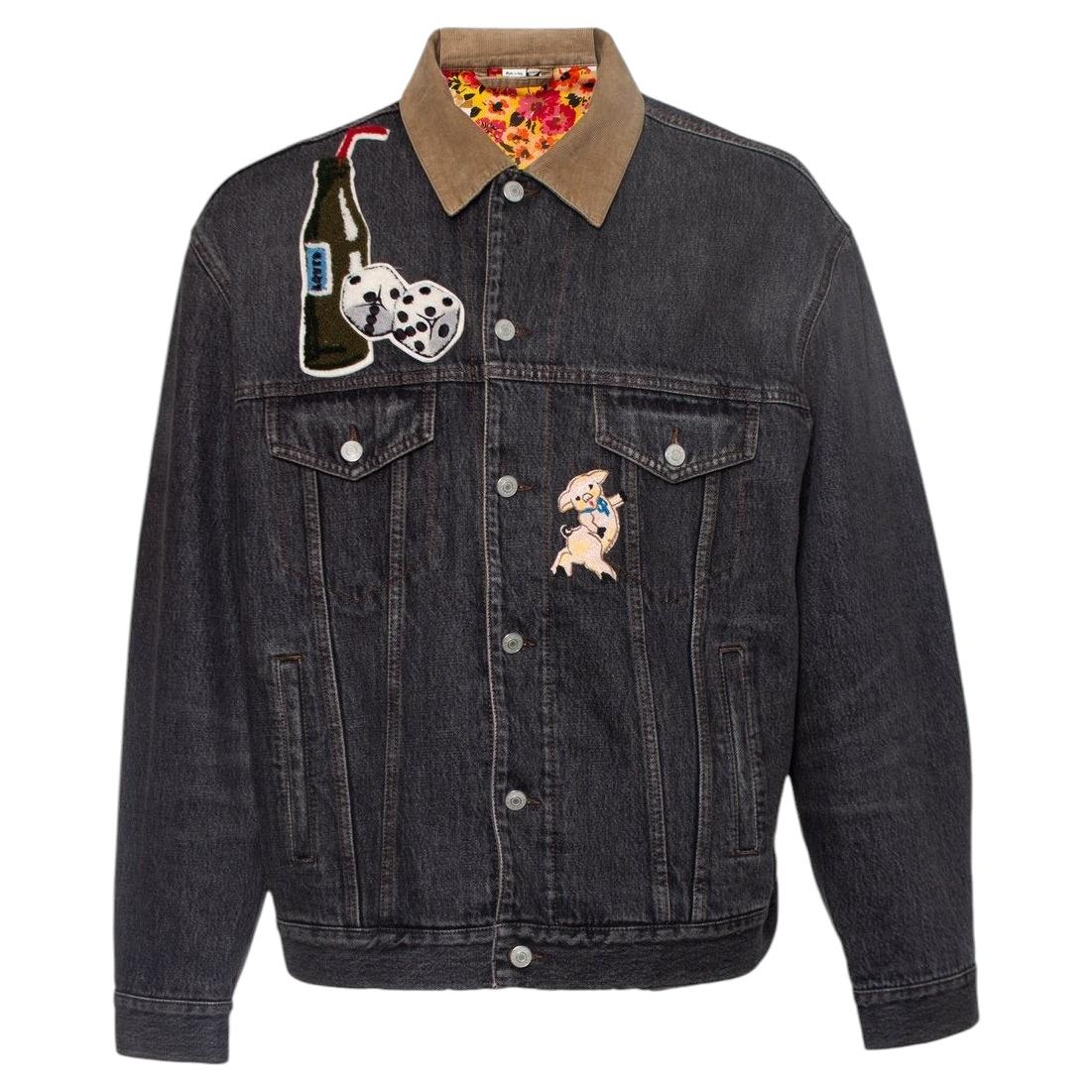 Gucci, Grey denim jacket with banana patch For Sale