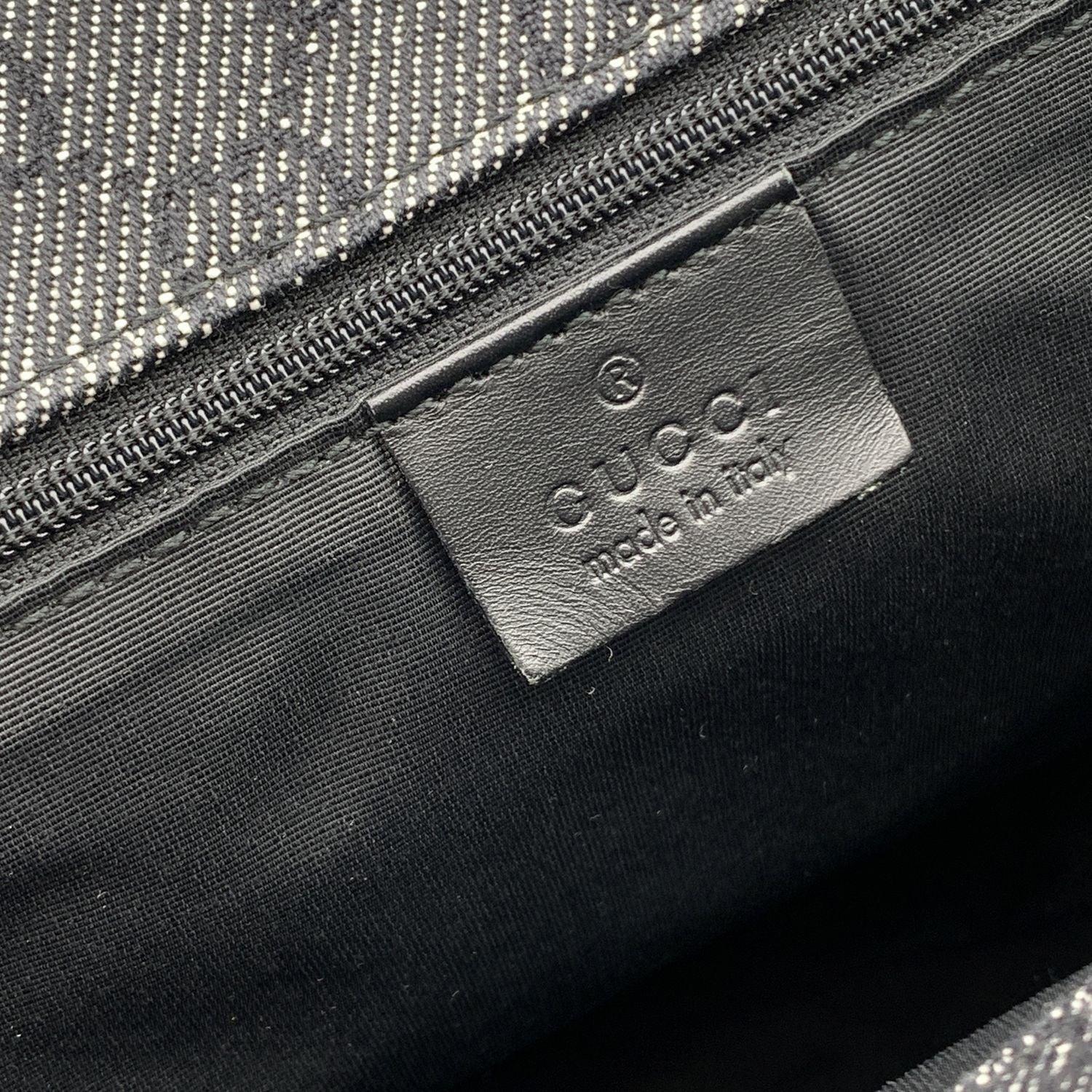Gucci Grey Denim Monogram Canvas Tote Shoulder Bag 1
