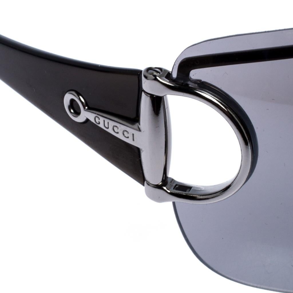 Gray Gucci Grey GG 2711/S Horsebit Shield Sunglasses