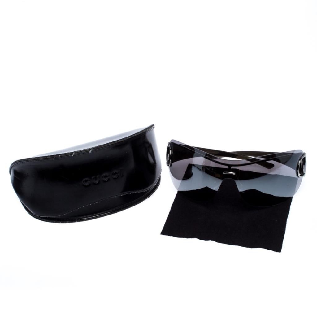 Gucci Grey GG 2711/S Horsebit Shield Sunglasses In Good Condition In Dubai, Al Qouz 2