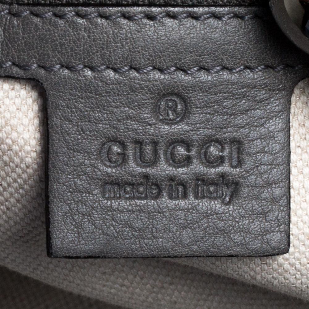 Gucci Grey GG Neoprene and Leather Techno Horsebit Tote In Fair Condition In Dubai, Al Qouz 2
