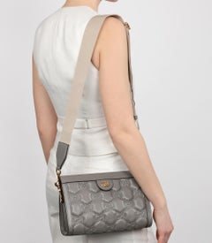 Gucci Grey GG Quilted Calfskin Leather Small Matelassé Bag