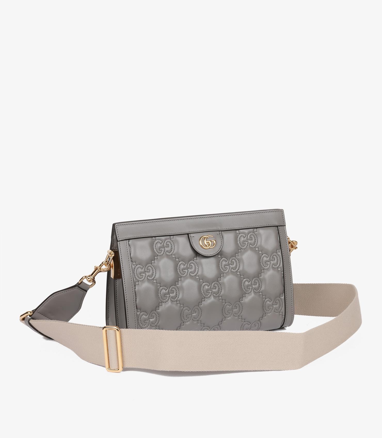 Gucci Grey GG Quilted Calfskin Leather Small Matelassé Bag In Excellent Condition For Sale In Bishop's Stortford, Hertfordshire