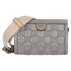 Gucci Grey GG Quilted Calfskin Leather Small Matelassé Bag