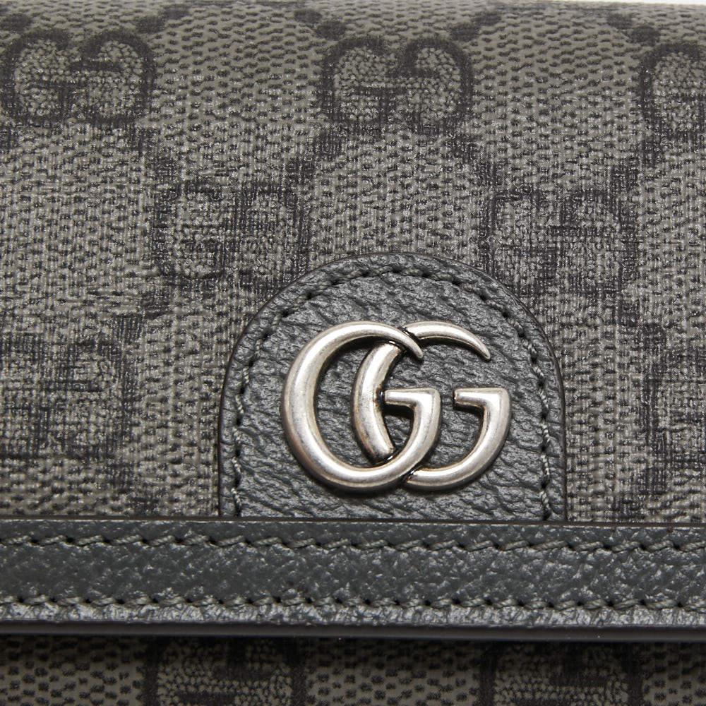 Gucci Grey GG Supreme Canvas and Leather Ophidia Business Card Holder 3