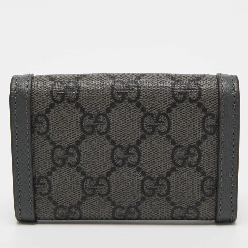 Gucci Grey GG Supreme Canvas and Leather Ophidia Business Card Holder 4