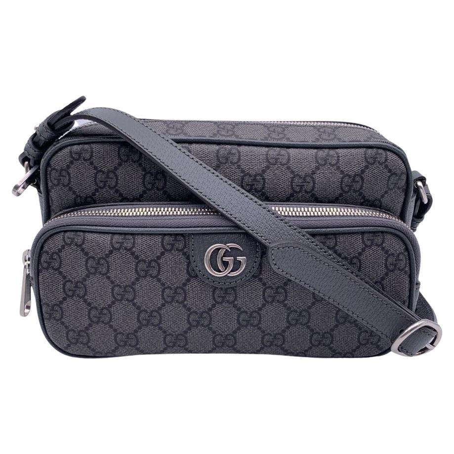 Gucci Grey GG Supreme Canvas Small Ophidia Crossbody Bag For Sale