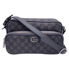 Used Gucci Grey GG Supreme Canvas Small Ophidia Crossbody Bag