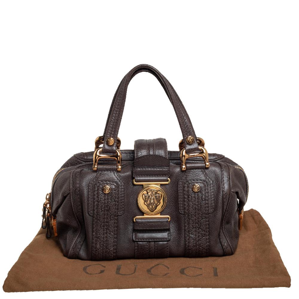 Gucci Grey Guccissima Leather Aviatrix Boston Bag 4