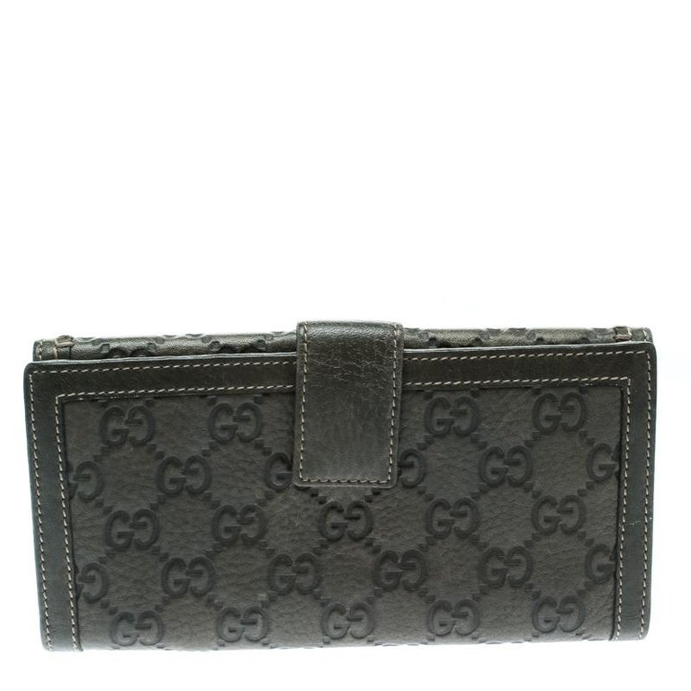 Gucci Grey Guccissima Leather Continental Wallet For Sale at 1stDibs