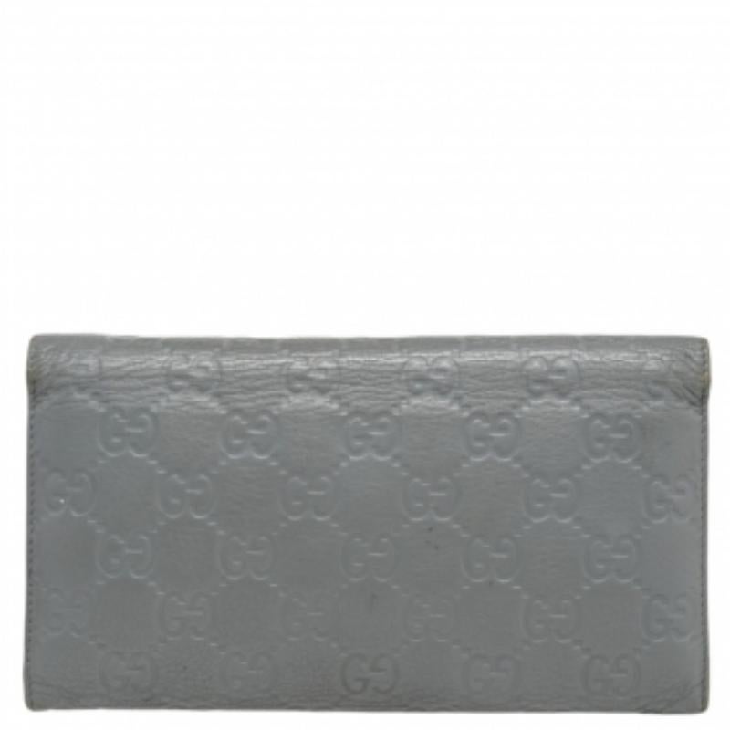 Gray Gucci Grey Guccissima Leather Continental Wallet